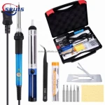 Soldering Iron Kit Electronics,Soldering Iron Kit Electronics 60W 110V Adjustable Temperature Solder Iron Kit with Carry Case