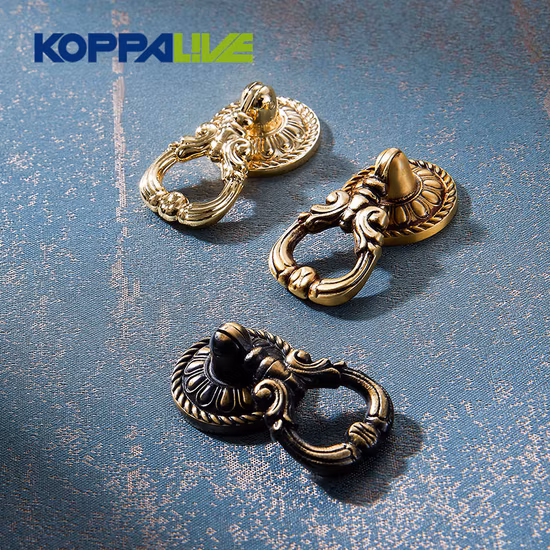 Drop Ring Dresser Drawer Pull Handle Rustic Vintage Brass Kitchen Cabinet Knob