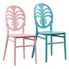 stacked colorful modern pink dressing chair  cafe restaurant events plastic dining chair
