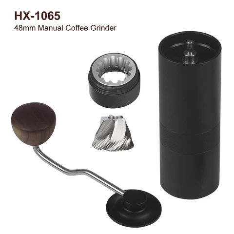 Stainless Steel 48mm 6 cores Burr Coffee Bean Grinder Manual Coffee Grinder Black 48 Burr Coffee Hand Grinder