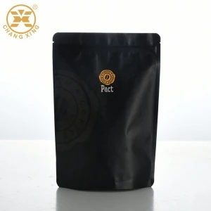 Stand up matte black pouch bag for coffee or tea packaging Black Matte Paper Coffee Bag Zipper Matte Foil Bags For Coffee