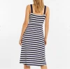 Stripe long style temperament shows thin dress