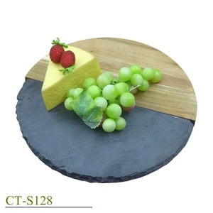 Sturdy and durable acacia wood &amp; slate jointed cutting board