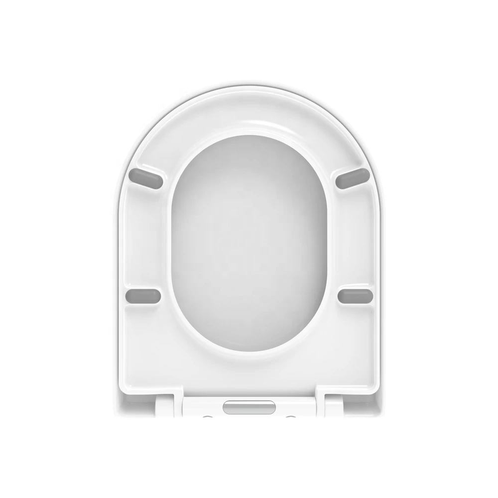 SU004 New design plastic D shape toilet seat with soft close hinge sanitary fitting
