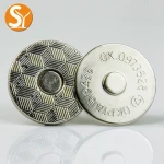 Super workmanship high quality metal hardware press snap button strong hidden magnetic button for leather