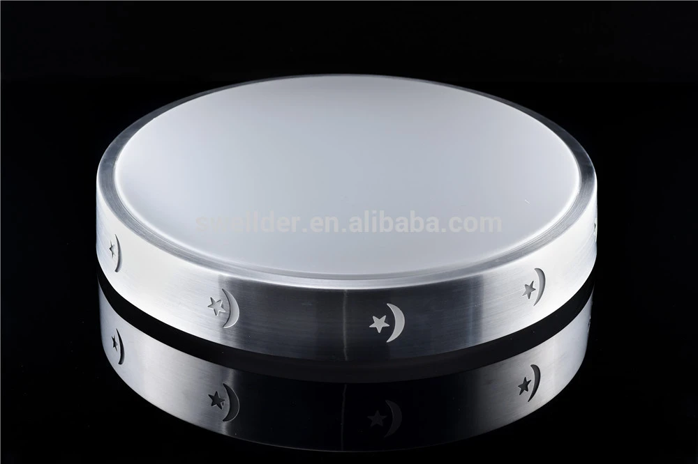 Swellder customer design white thermoformed plastic round led lamp cover lamp shades metal frame
