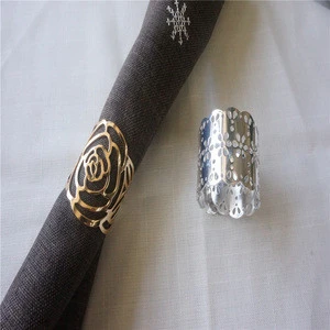 table napkin ring hollow gold rose napkin ring