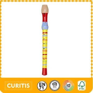 Taizhou BSCI Certification China wood toys factory wooden musical instruments woodwind flutes photos piccolo flute toy for sale