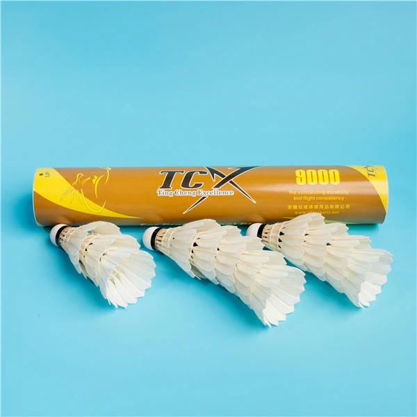 *TCX 9000-Yellow High quality OEM  badminton Class A goose feather shuttlecock for professional international tournament