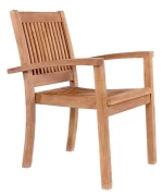 Teak wood Patio Garden Stackable Chair Indonesia Outdoor Furniture , teak wood acacia wood