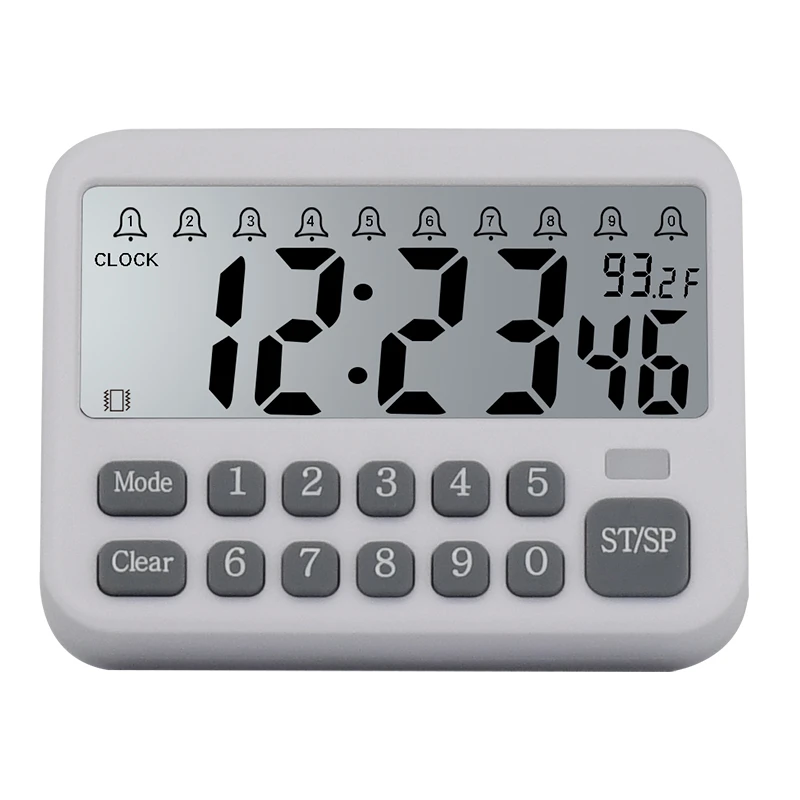 Ten groups alarm clocks one button timer alarm clock with temperature