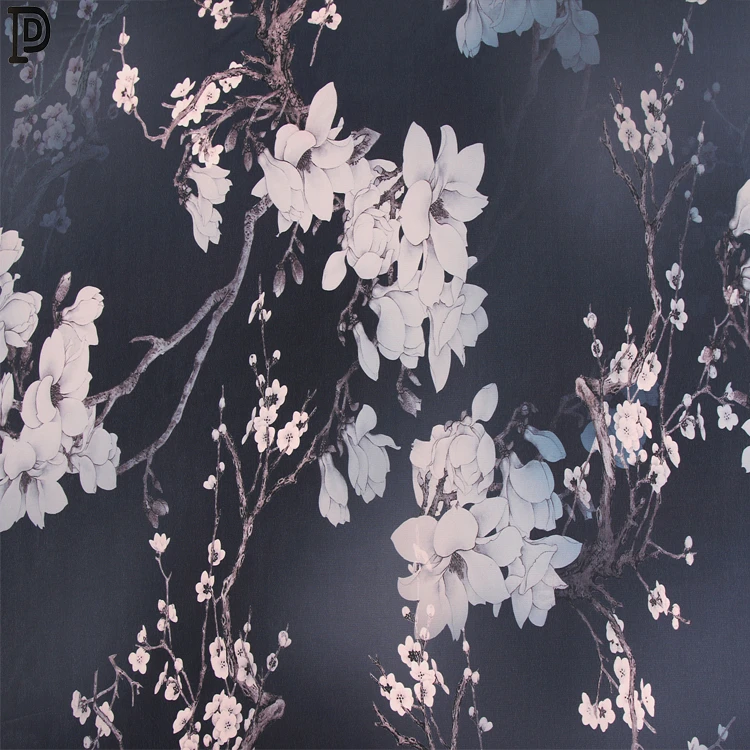 Textile popular fabric lightweight soft polyester customized floral digital printed fabric