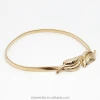 The gold color metal waist chains belt with leaf lock