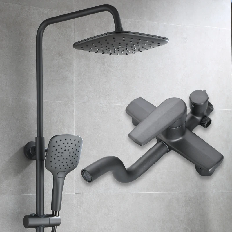 Three-stage shower head thermostatic shower faucet set bathroom