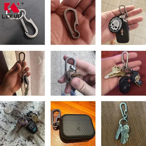 Buy Titanium Carabiner Keychain Clip Mini Keychain Hook Small Key Clip ...