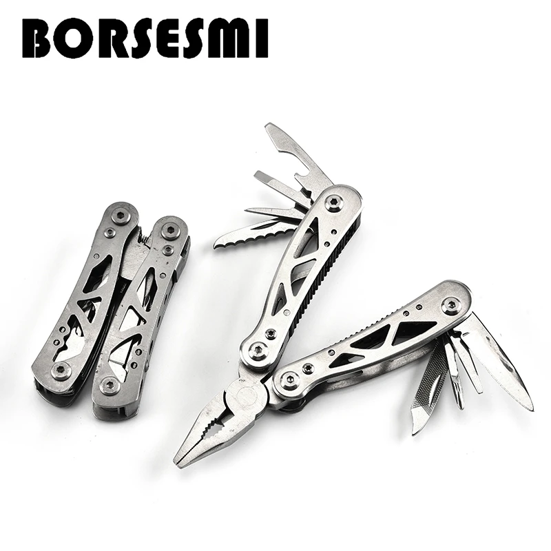 Top Amazon Combination kit tool Mini pocket multi-function pliers with knife portable folding stainless steel pliers for Camping