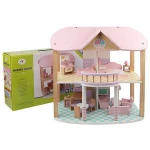 Trending toys 2020 children's wooden small furniture toys villa doll house autism educational toys