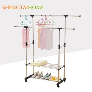 Two Poles Two Tiers New Dseign Cheap Price Cloth Hangers And Racks For Jeans
