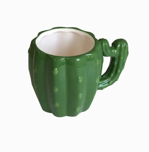 UCHOME  Innovative Cactus Ceramic Cup Coffee Milk Tea Mug With Handle Water Drinking Cups Office Home Drinkware