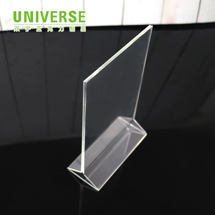 UNIVERSE clear slant back acrylic sign holder with wood base acrylic letter sign