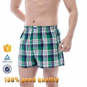 Upolon Hot Sale Printed Woven Boxer Shorts Mans Basic 100% Cotton Wholesale Underwear Men