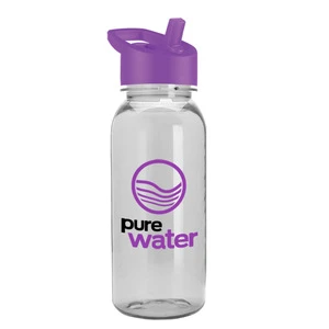 USA Made 18 oz. Tritan Bottle with Flip Straw Lid - BPA-free, dishwasher safe and comes with your logo