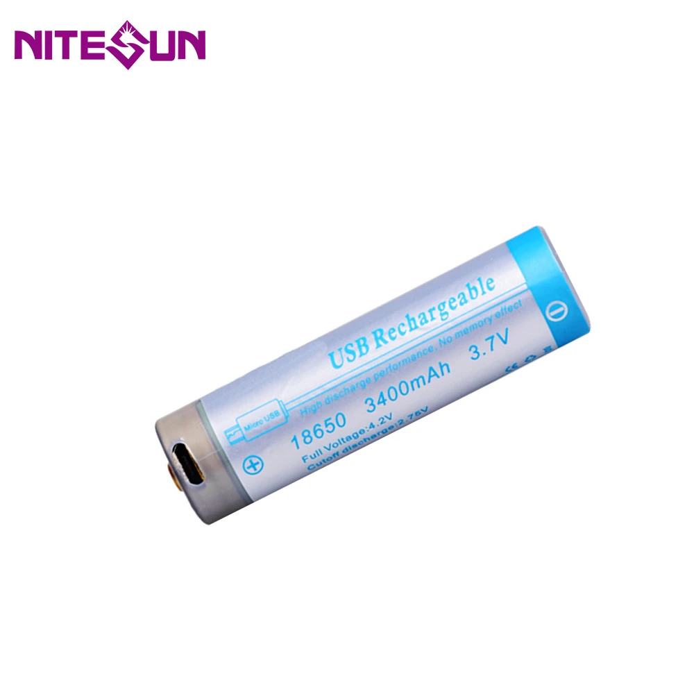 USB rechargeable 3400mah lithium titanate ion 18650 battery