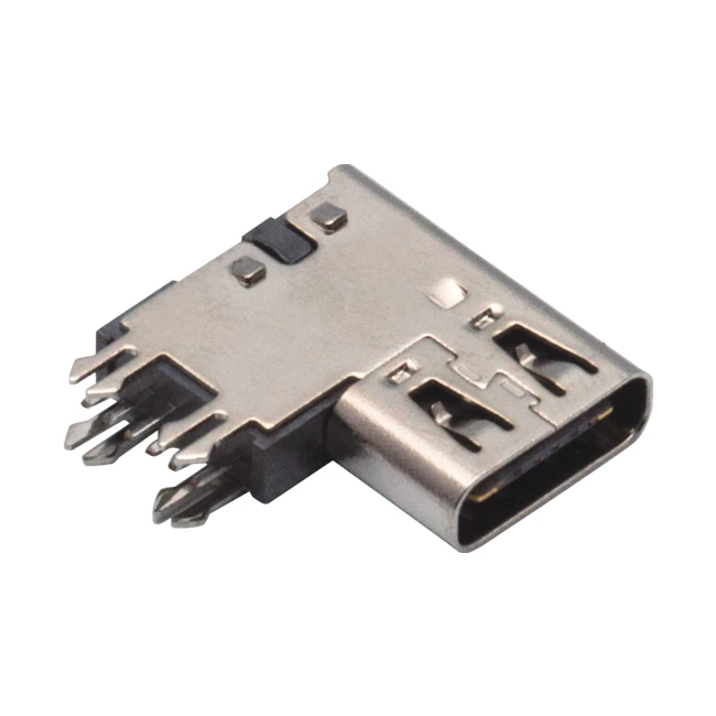 USB TYPE C female side plug 6P heightened connector