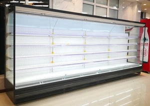 Vertical Refrigerated Display Cabinet Commercial Supermarket Open Vegetable Fruit Cooler