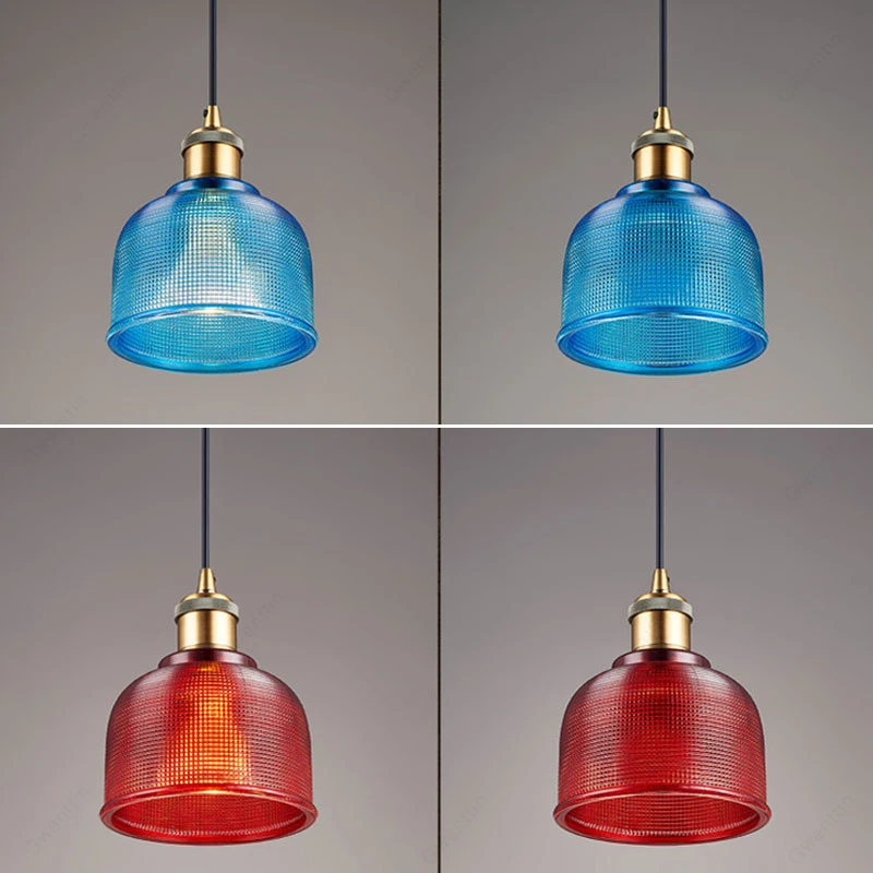 Vintage Stained Glass Pendant Light Fixtures Loft Decor Industrial Lamp Kitchen Hanging Lamps Living Room Led Pendant Lights E27