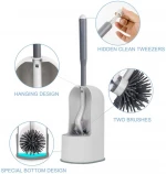 VIPaoclean  Plastic Scrub Brush Cleaning Set Double Sided Brush Toilet Brush