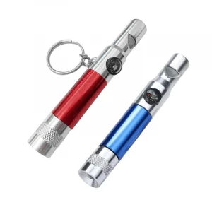 Waterproof keychain whistle light and compass