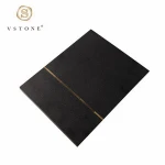 White marble placemat cheese board chopping board with inlaid copper strip