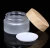 Import whole sale  luxury cosmetic packaging clear frosted frosted glass cosmetic jar amber skin care cream glass jars with cap from China