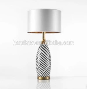 whole sale price Ziba pattern ceramics pporcelain desk lamp with customize color
