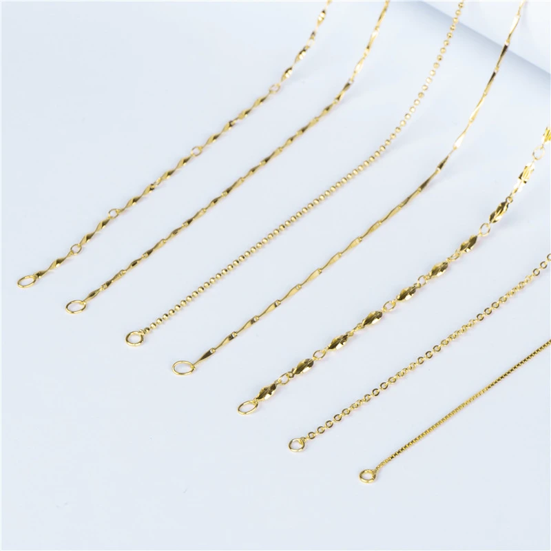 Wholesale 18K Gold Plated 925 Sterling Silver Necklace Clavicle Chain