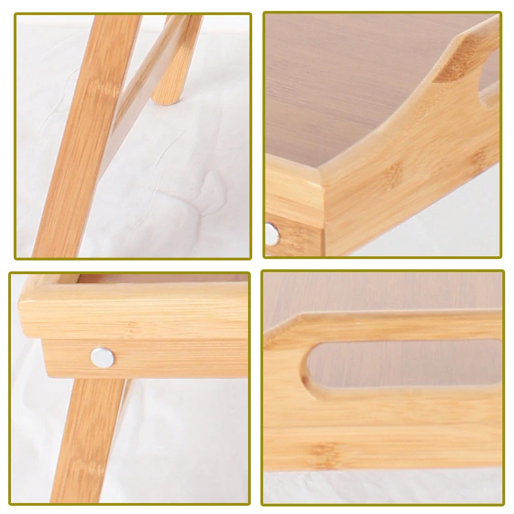 Wholesale Bamboo Serving Tray With Legs |  Existing Stock Bamboo Bed Tray Table With Foldable Legs | Bamboo Tray With Leg