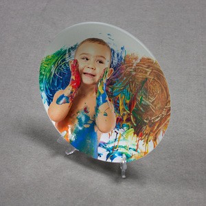 Wholesale cheap price 10 inch 3D glass sublimation blank plate for wedding