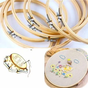 Wholesale Cross Stitch Supplies Sewing Tools Circle Round Wooden Embroidery Hoops