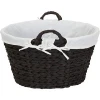 Wholesale Dark Brown Round Wicker Laundry Basket Hamper with Liner