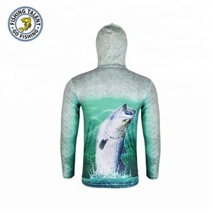 Wholesale Fishing Tee Shirt Sublimation Mens Long Sleeve Polyester Fishing Wear
