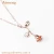 Import Wholesale korean styles metal long gold plated chain rose flower pendant necklace jewelry from China