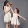 Wholesale matching mother daughter summer dress apricot color deco mom girl clothes family matching outfit