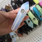 Wholesale natural high quality gemstone dishes opal crystal smoking pipes, pipes smoking weed for decoration
