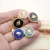 Import Wholesale new fashion round coin shape slice stone 18k real gold plated charms malachite flat stone lapis pendant jewelry from China