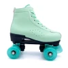 Wholesale PU Material Light Green Color Roller Skates Double Row Wheel Skate