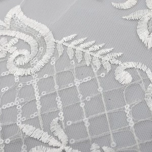 Wholesale sequins white lace roll wrap indian sequin fabric