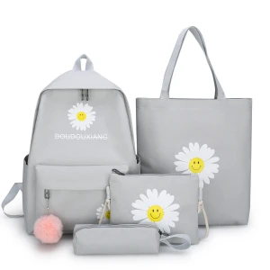 Wholesale women&#x27;s outdoor travelling solid color school backpack bag set