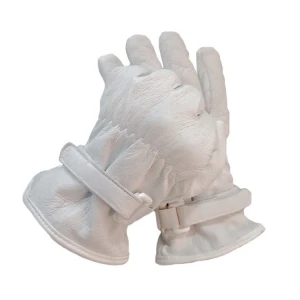 Winter insulated white Natural Leather Industrial Mechanical Welding Labor Safety Gloves