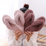 Womens Flat Warm Fluffy Sandals Flip-Flops Ladies Soft Flush Fur Slides Slippers